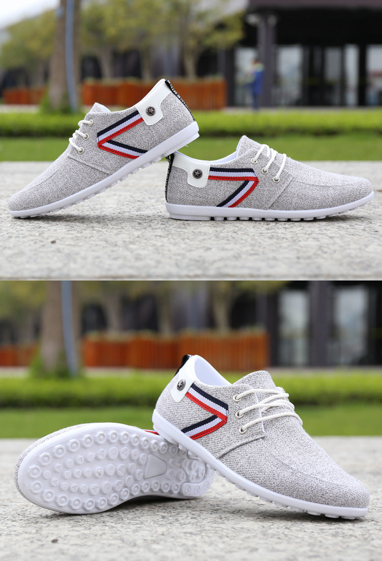 Men'S Soft-Soled Canvas Shoes, Sports And Leisure Old Beijing Cloth Shoes, Peas Shoes - Image #0