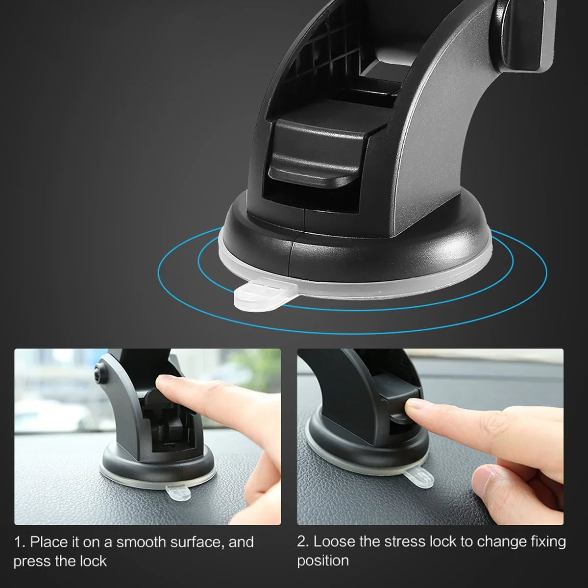 Car Phone Holder Long Rod Telescopic Car Dashboard Suction Cup Type - Image #0