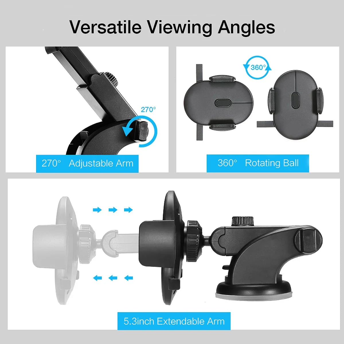 Car Phone Holder Long Rod Telescopic Car Dashboard Suction Cup Type - Image #0