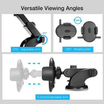 Car Phone Holder Long Rod Telescopic Car Dashboard Suction Cup Type - Image #0
