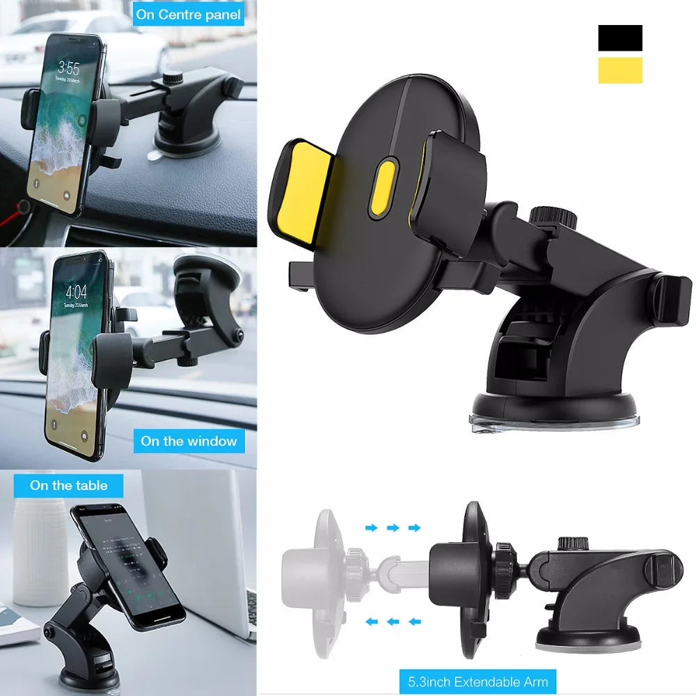 Car Phone Holder Long Rod Telescopic Car Dashboard Suction Cup Type - Image #0